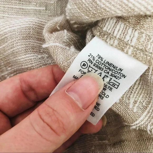 Nic+Zoe Linen Blend Tank Tan Woven Split Back XS - Picture 3 of 4